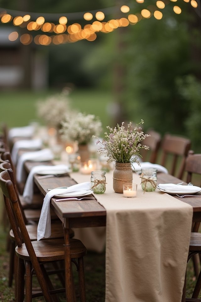 burlap linens enhance weddings