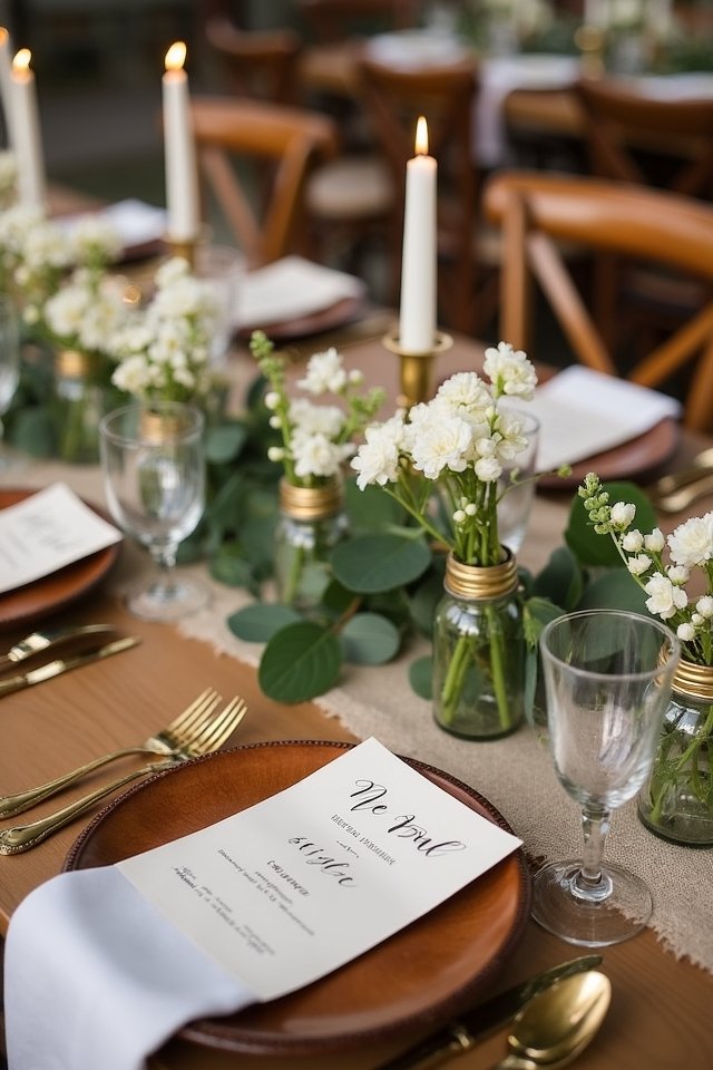 burlap runners enhance weddings