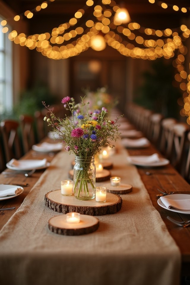 burlap table runners elegance