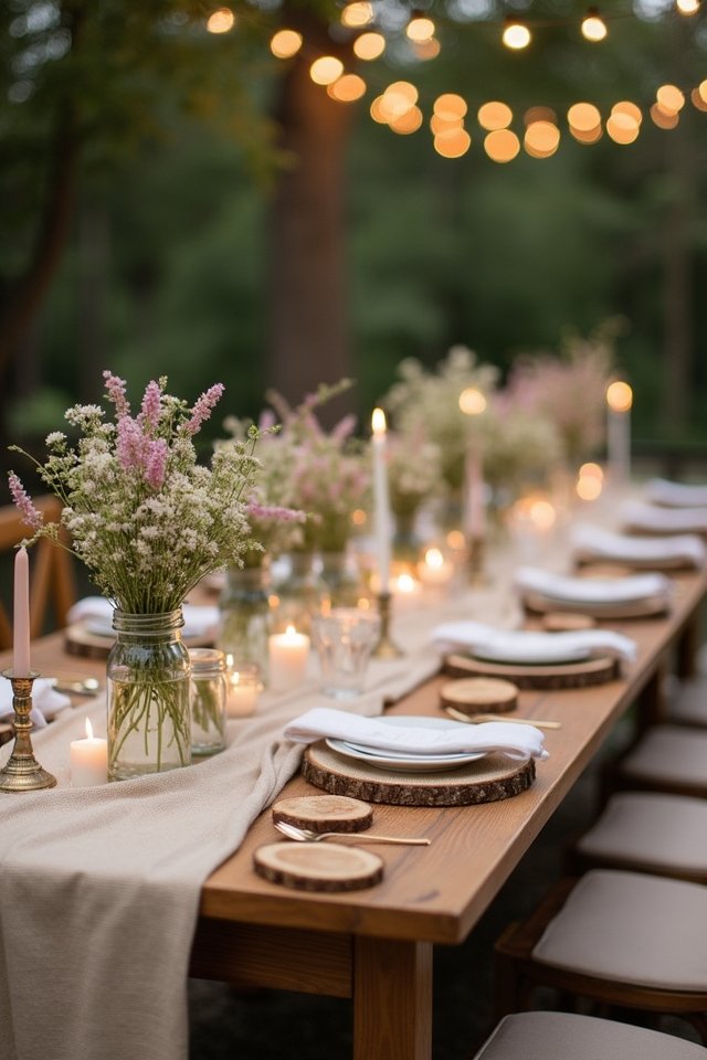 burlap table runners elegance