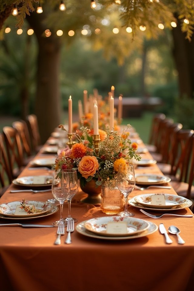 burnt orange and gold elegance