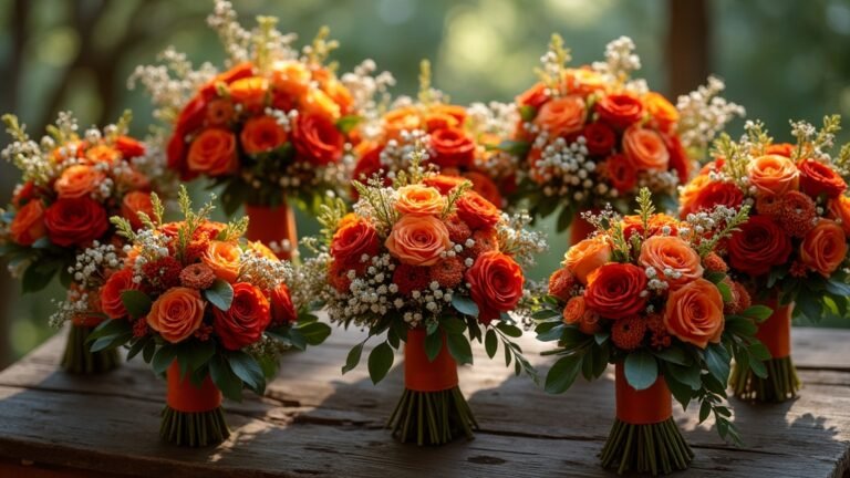 burnt orange bridal bouquets