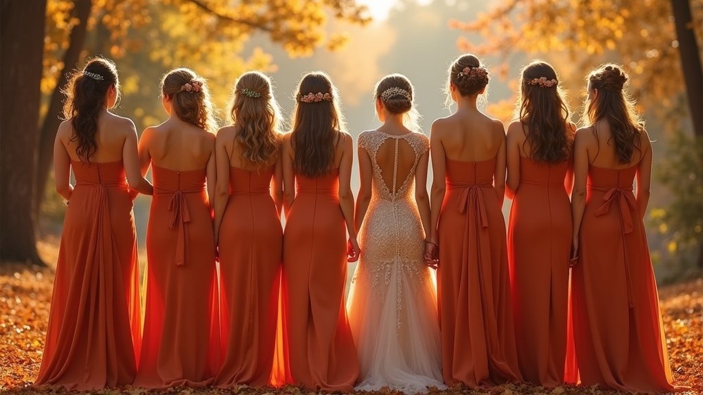 burnt orange bridesmaids styles