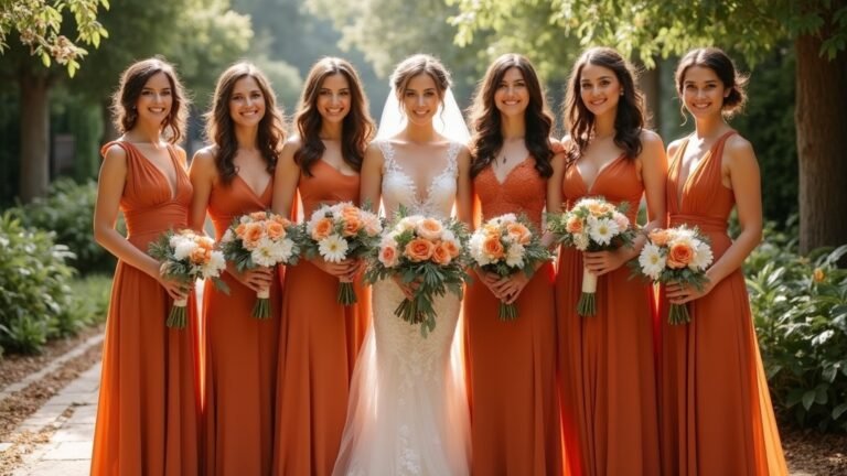 burnt orange bridesmaids styles