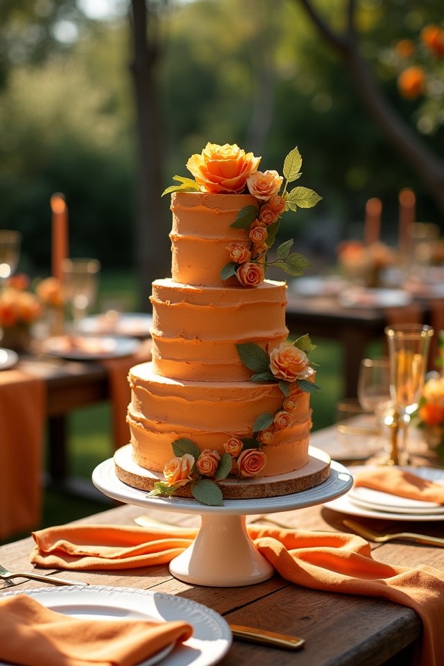 burnt orange cake decor