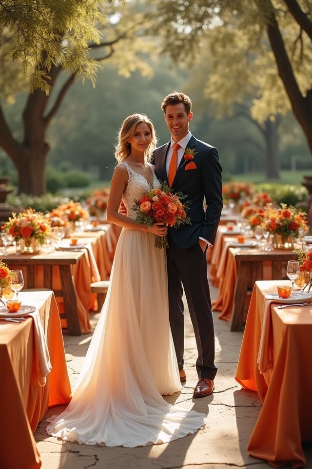 burnt orange wedding accents
