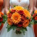 burnt orange wedding florals
