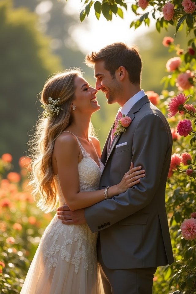 candid laughter and kisses