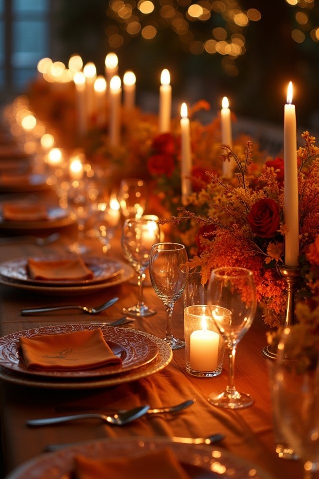 candlelit romantic orange setting