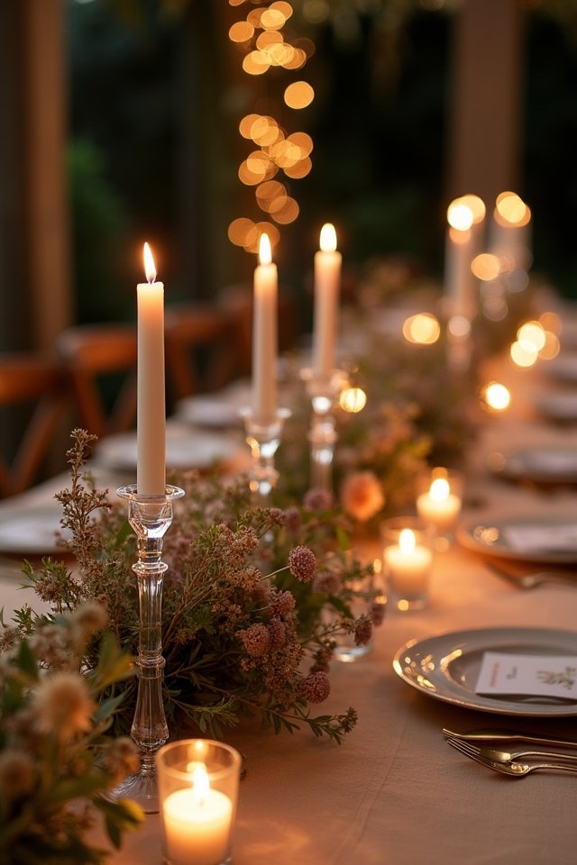 candlelit romantic wedding ambiance