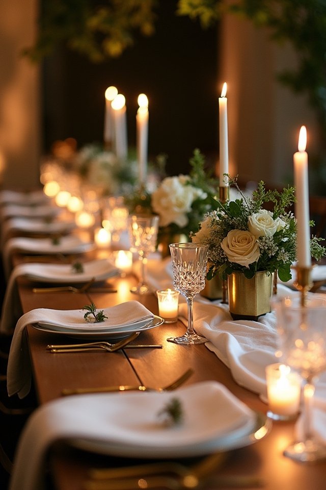 candlelit romantic wedding atmosphere