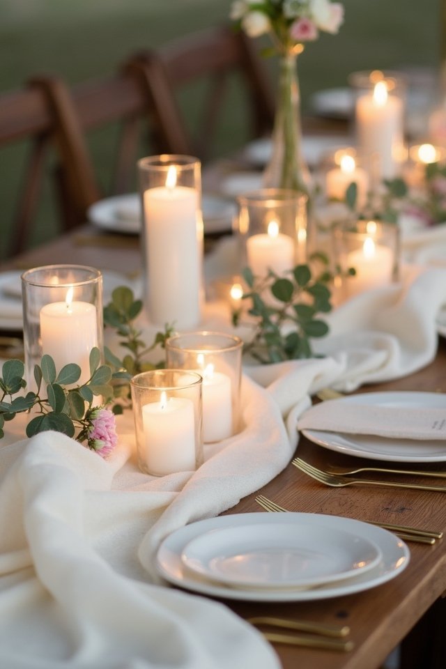 candlelit romantic wedding decor
