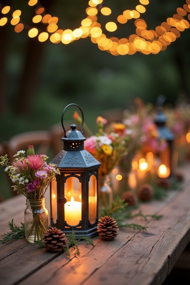 candlelit rustic wedding charm