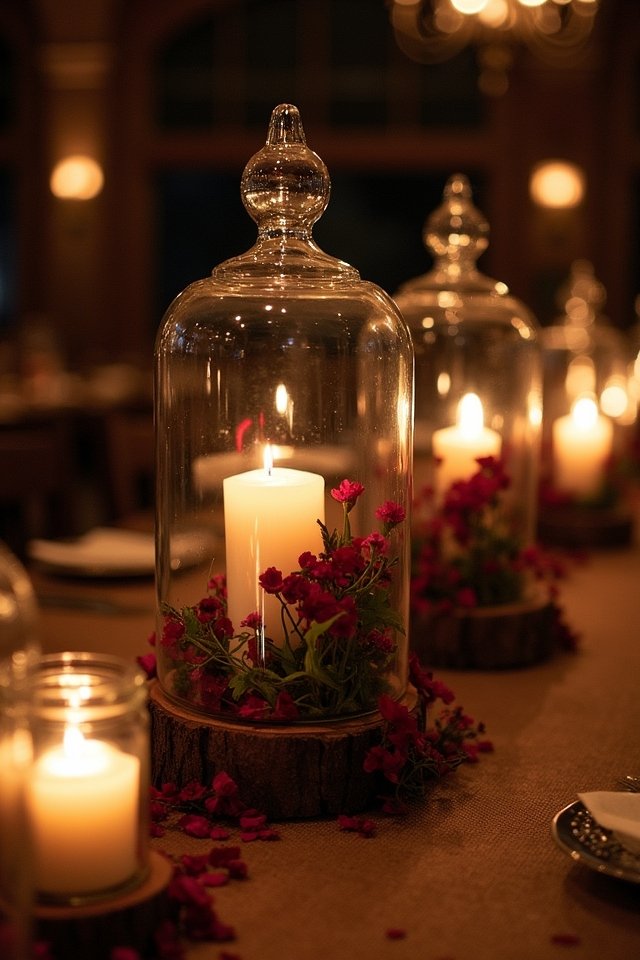 candlelit succulent terrarium decor
