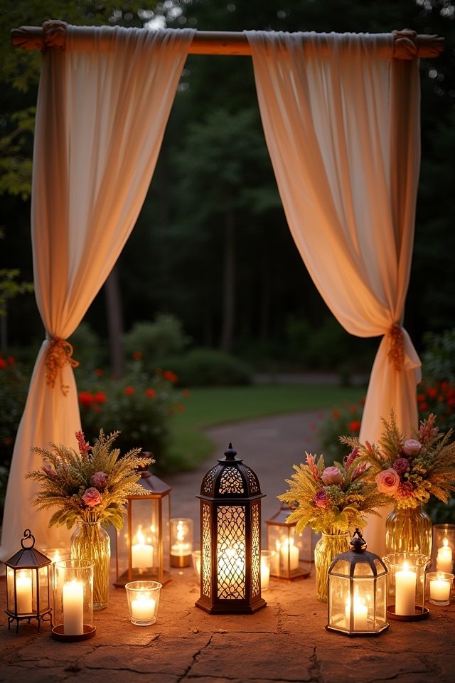 candlelit whimsical wedding altar