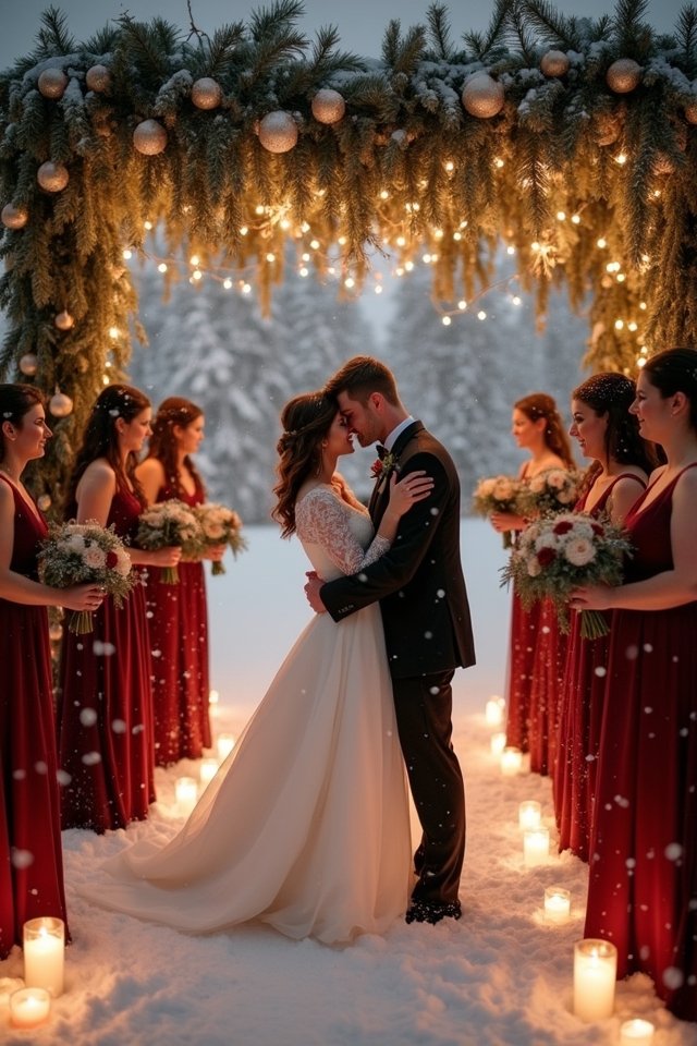 candlelit winter wedding romance