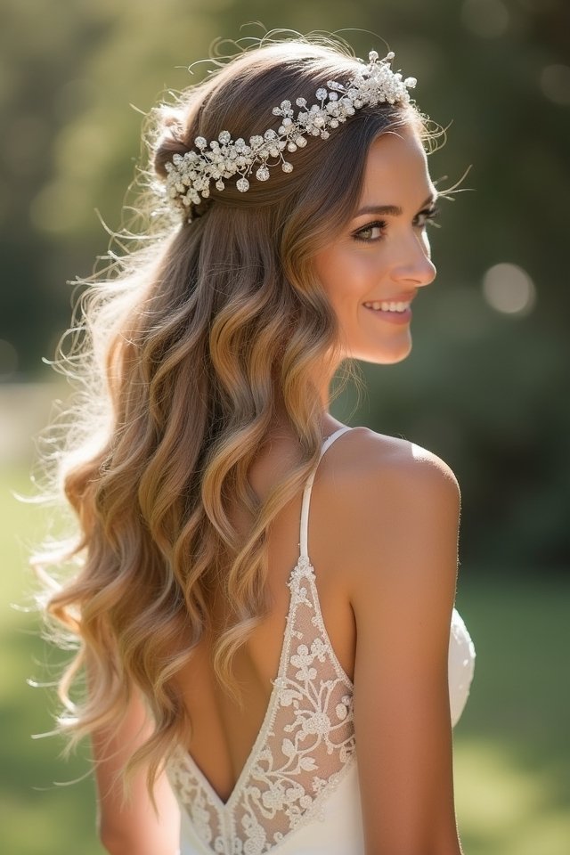 cascading curls stunning headpiece