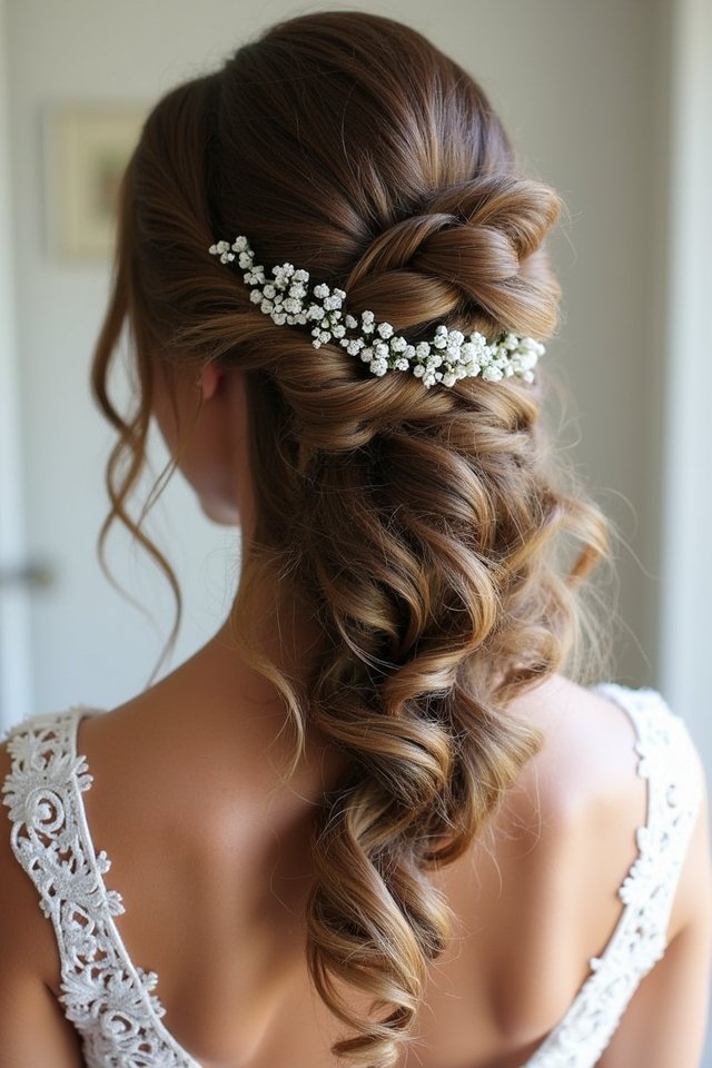 cascading curls with braid