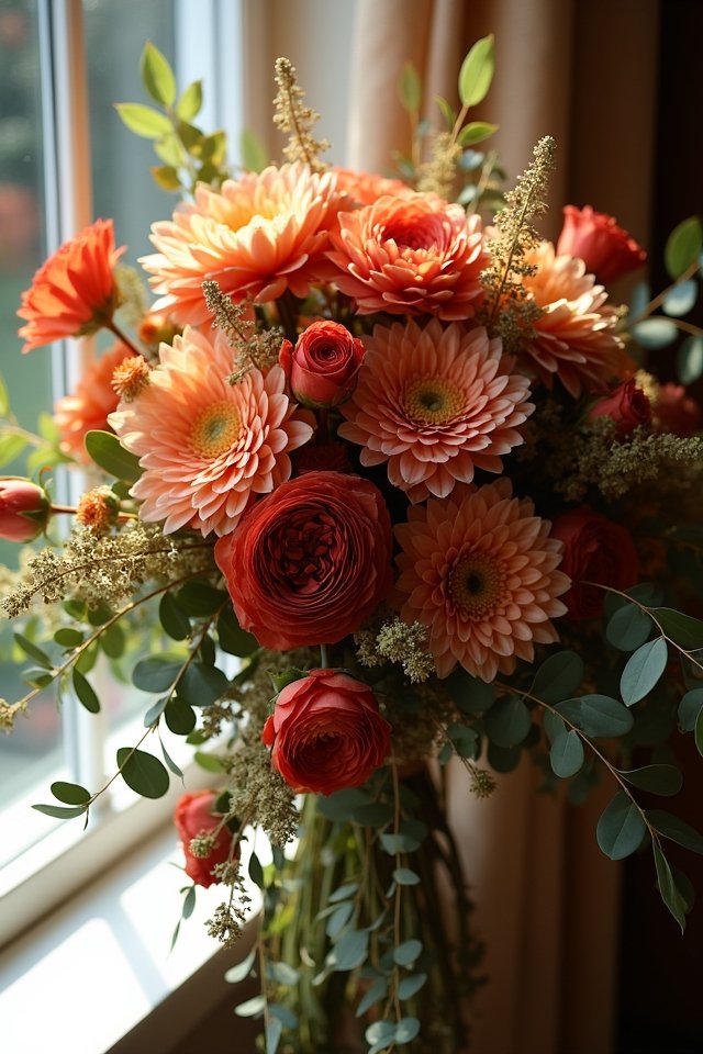 cascading elegant floral arrangement