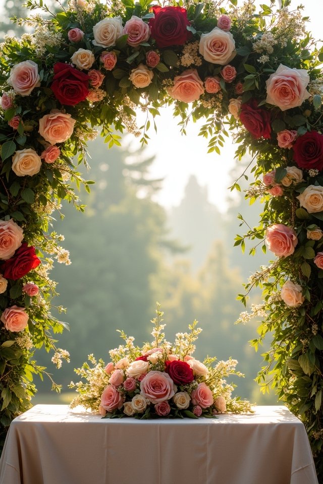 cascading floral arch elegance