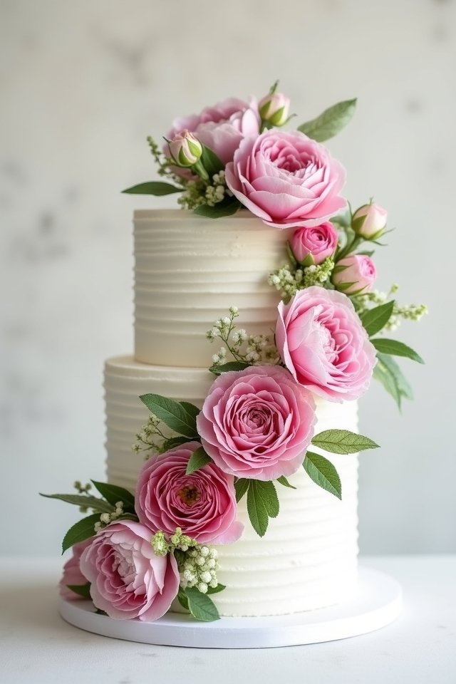 cascading floral cake designs