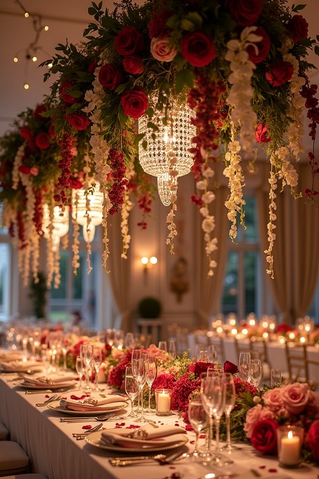 cascading floral wedding decor