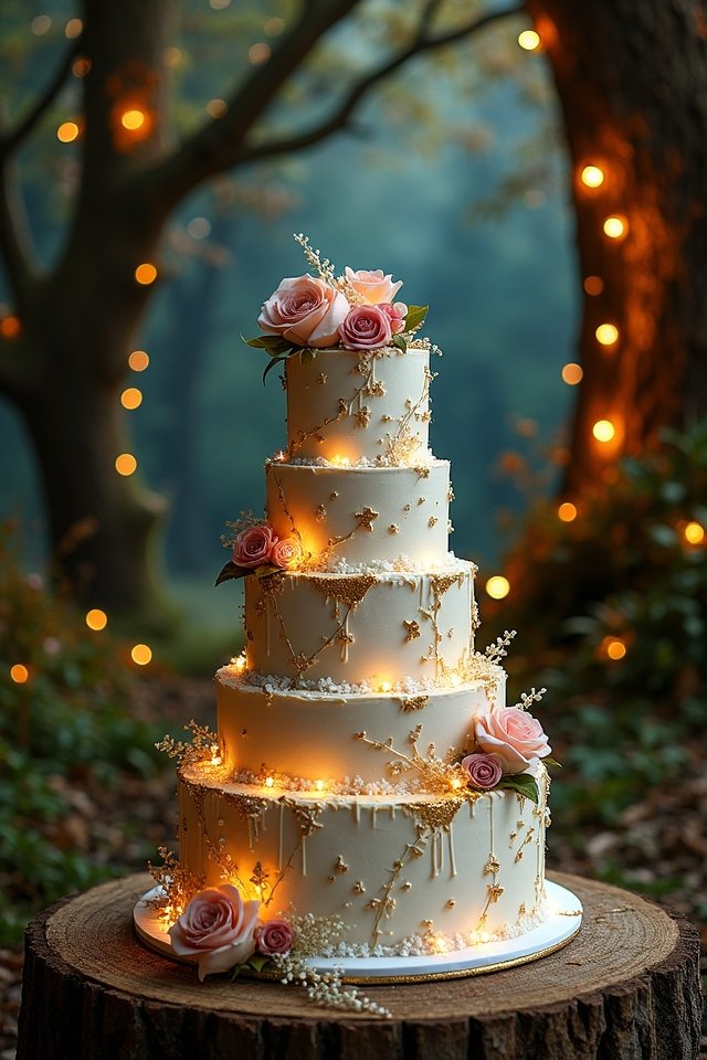 celestial forest wedding cake