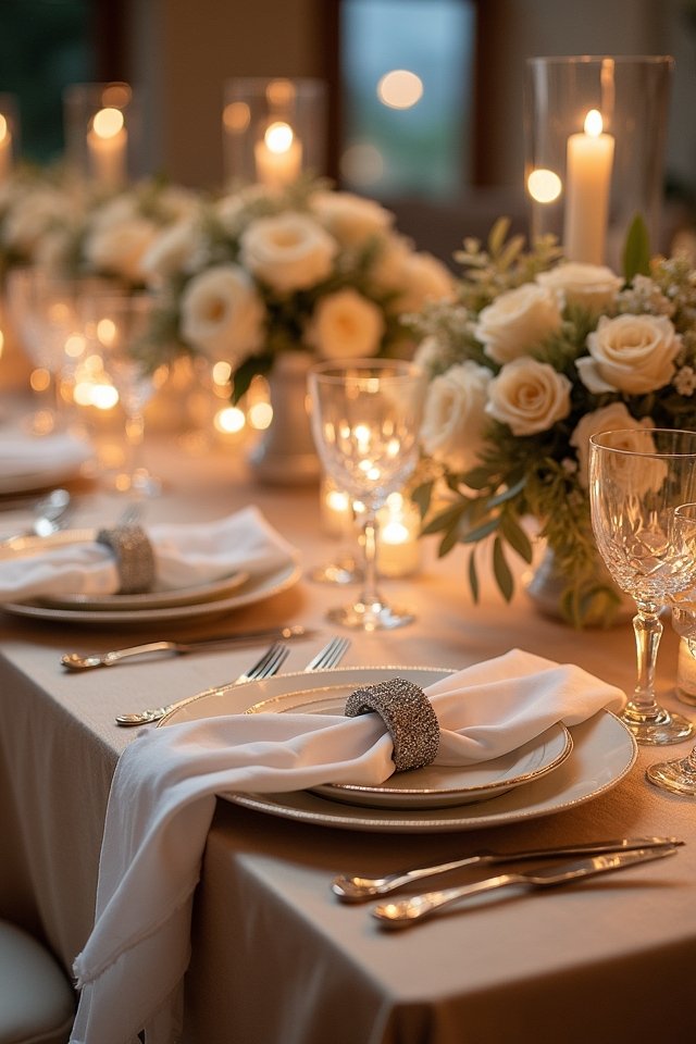 champagne elegance with silver