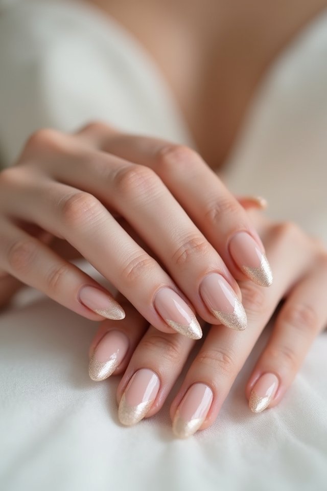 champagne gradient nail art