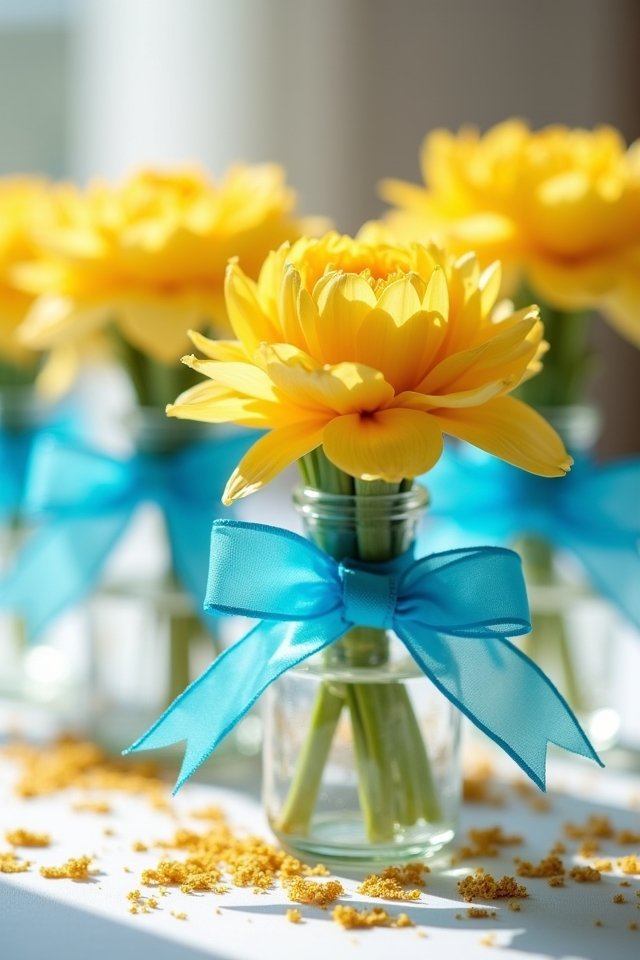 charming blue ribbon vases