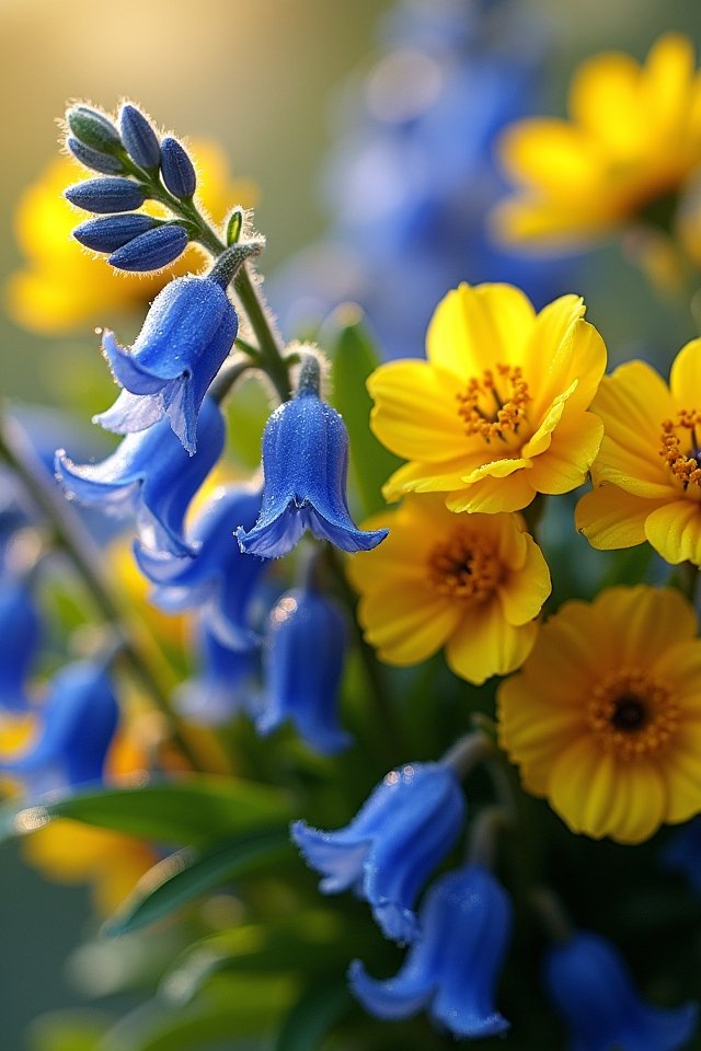 charming bluebells and buttercups