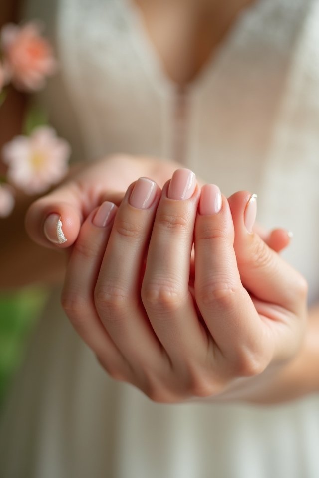 charming creamy peach nails