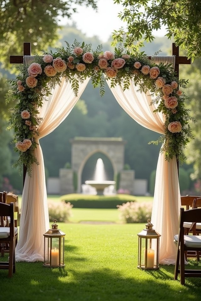 charming floral arch ceremony