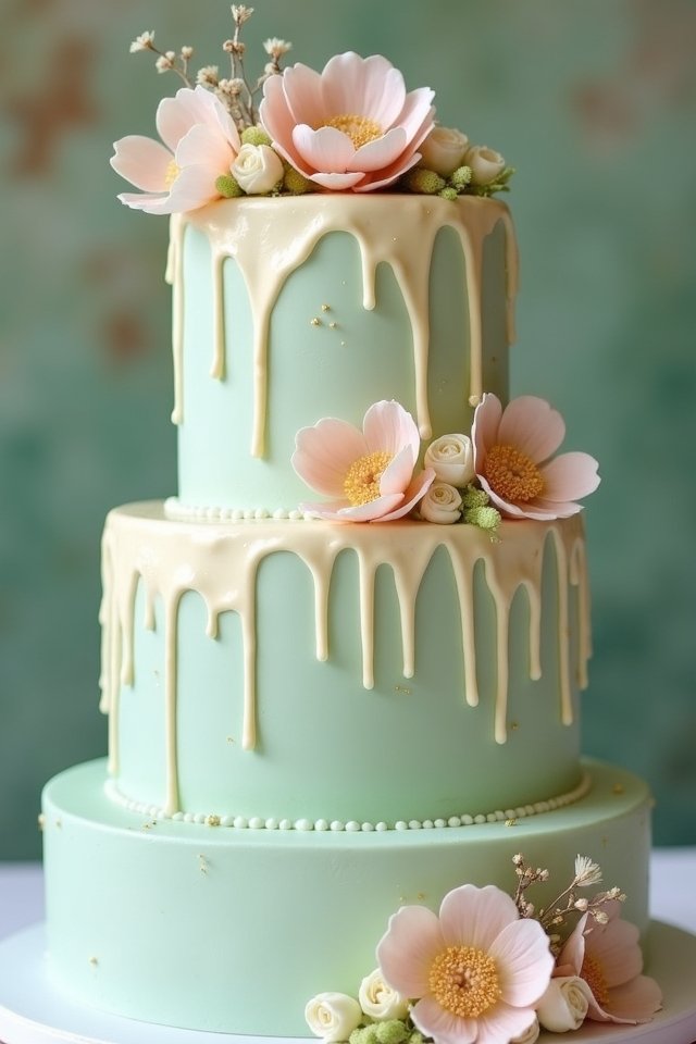charming green drip cake