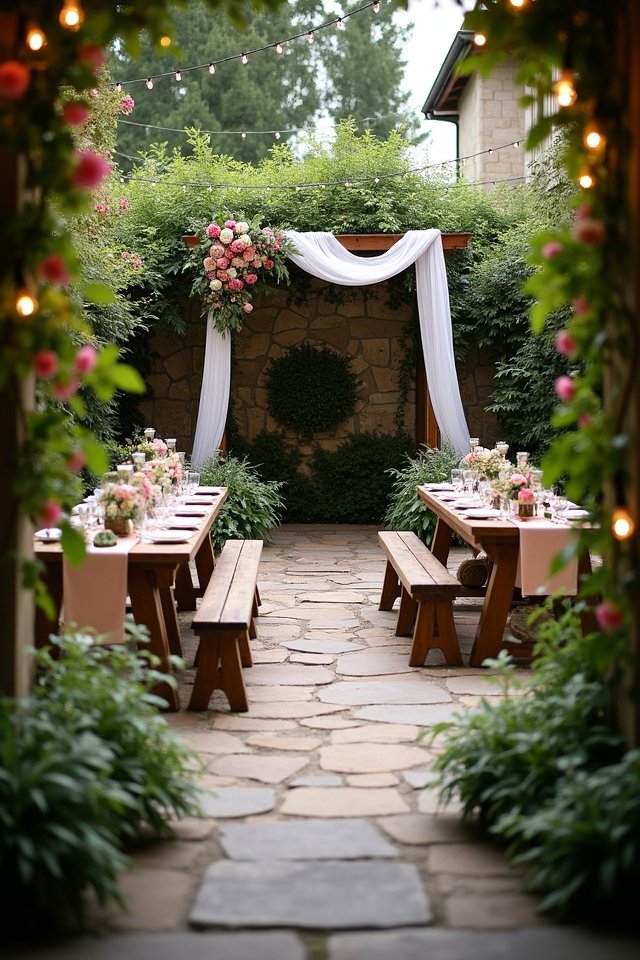 charming intimate courtyard celebration