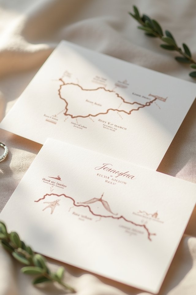 charming minimalistic wedding maps