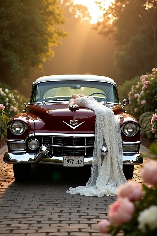 charming old school wedding transportation