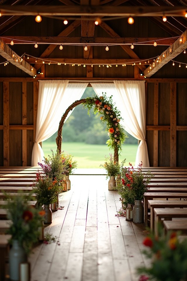 charming rustic barn ceremony