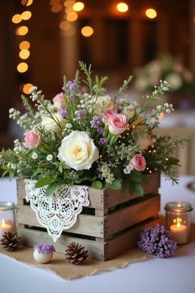 charming rustic crate arrangements