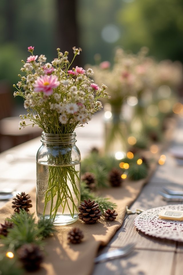 charming rustic mason jar centerpieces