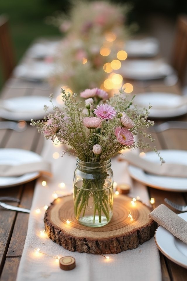 charming rustic mason jar centerpieces