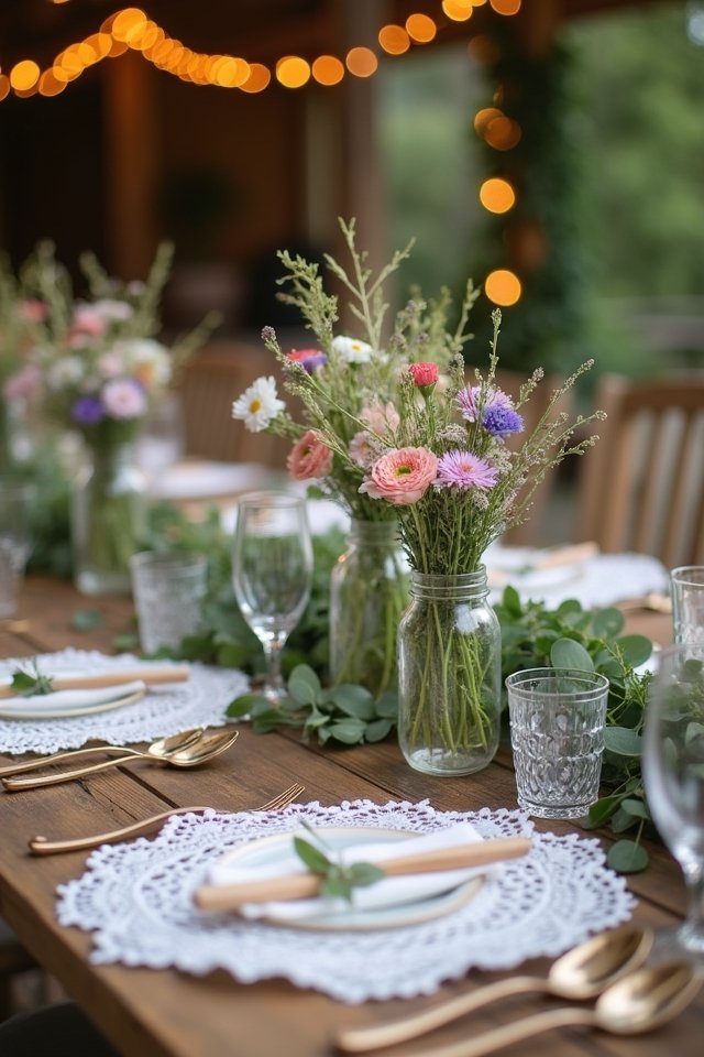 charming rustic mason jar displays