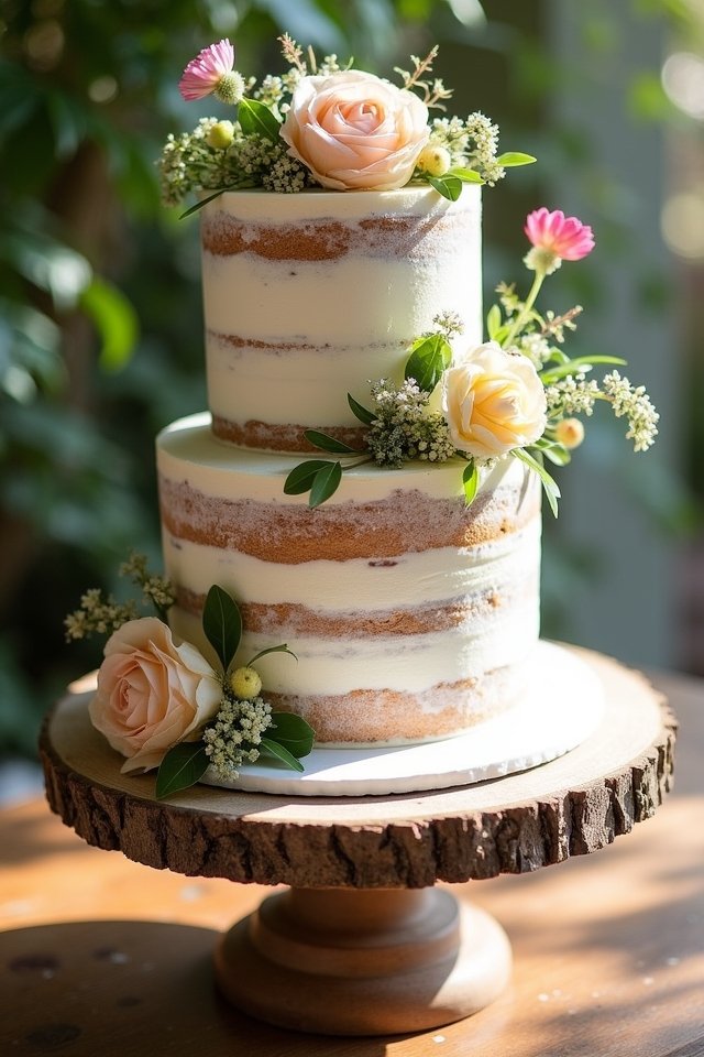 charming rustic naked cakes