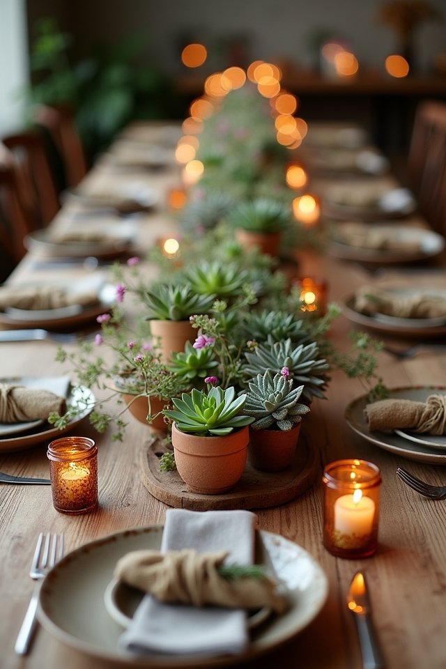 charming succulent table decor