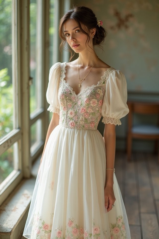 charming tea length gown elegance