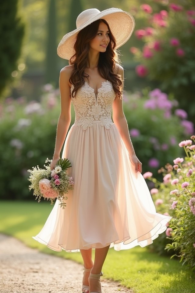 charming tea length wedding dresses