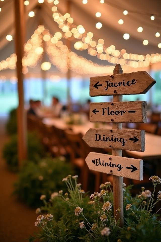 charming wooden wedding signage