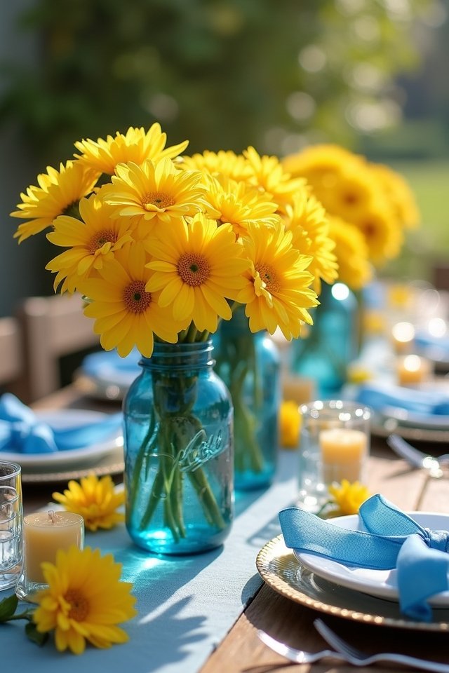 cheerful yellow floral centerpieces