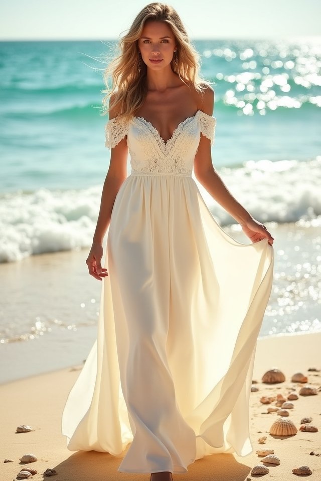 chic beach wedding attire