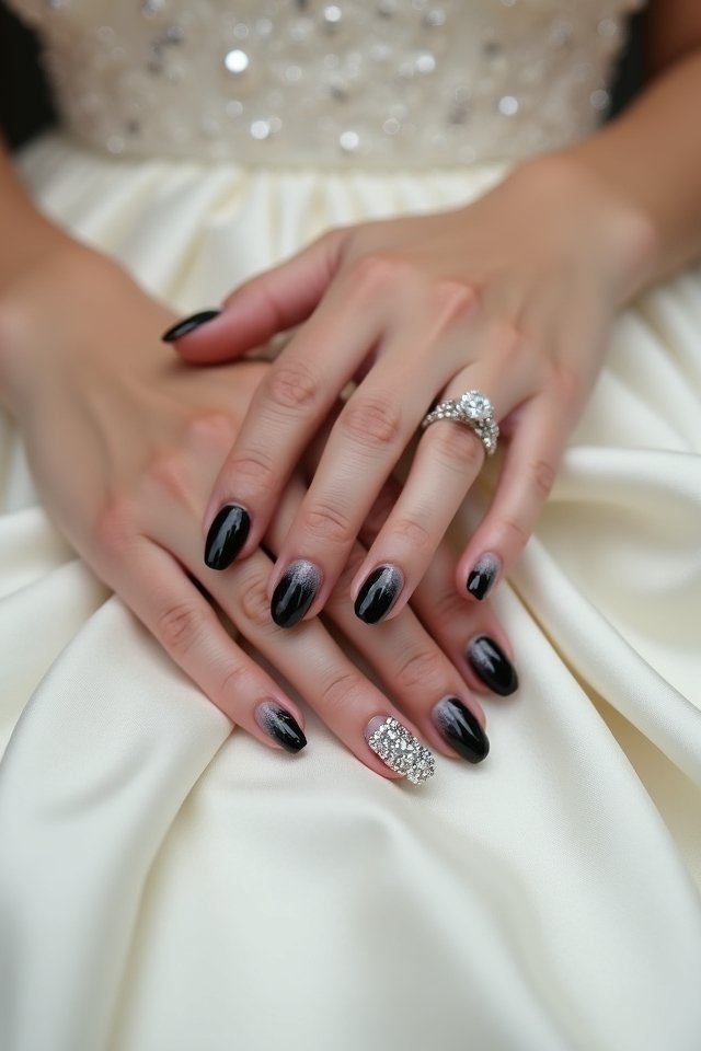 chic black to white ombre